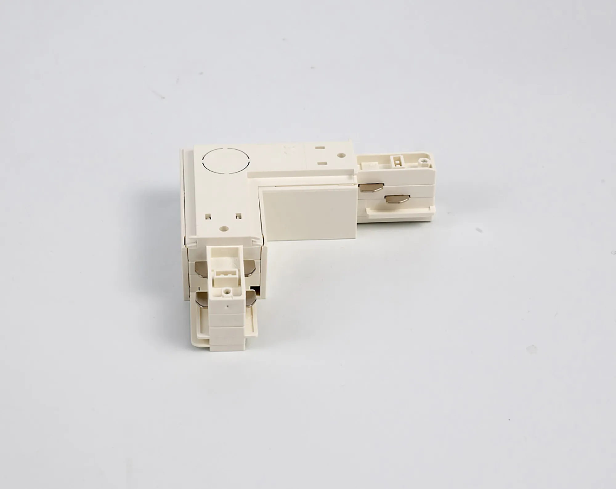 L Coupler With Feeding Option 3 Circuit Surface Mounted Track 555 1 1210 1  Eutrac 3 Circuit Surface-White